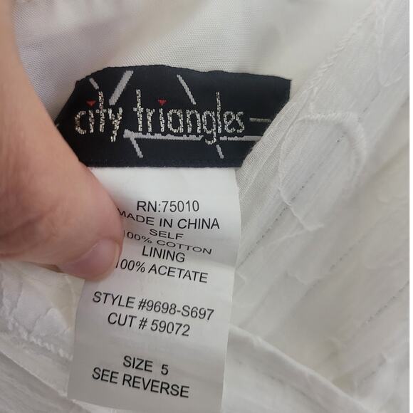 City Triangles Y2K White Sundress - Size 5/6 - Picture 3 of 5